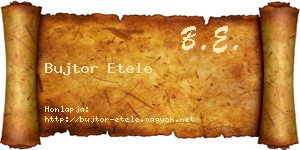 Bujtor Etele névjegykártya